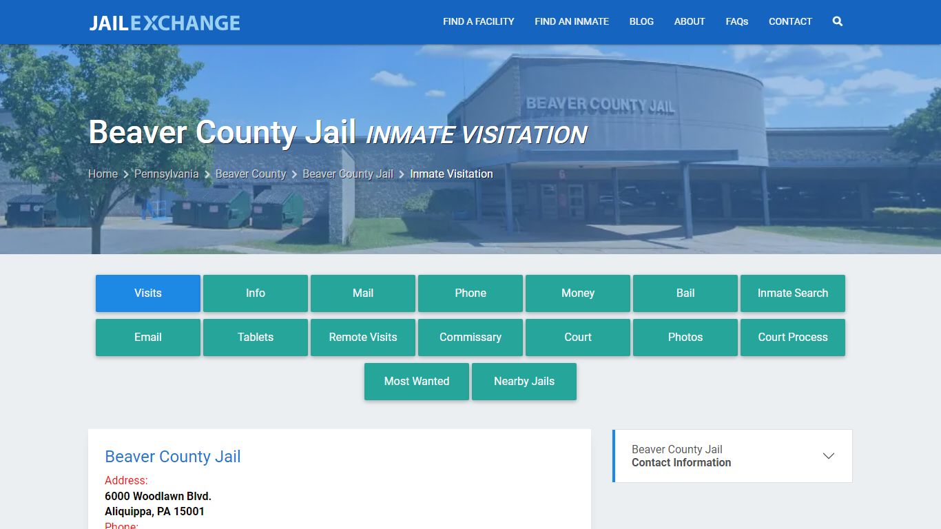 Inmate Visitation - Beaver County Jail, PA - Jail Exchange